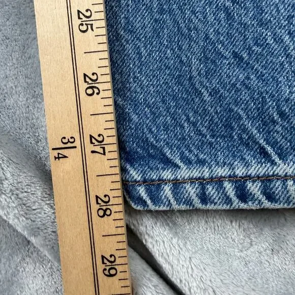 Reformation Cynthia High Rise Relaxed Straight Blue Jeans Button Fly Size 30 - Picture 6 of 7